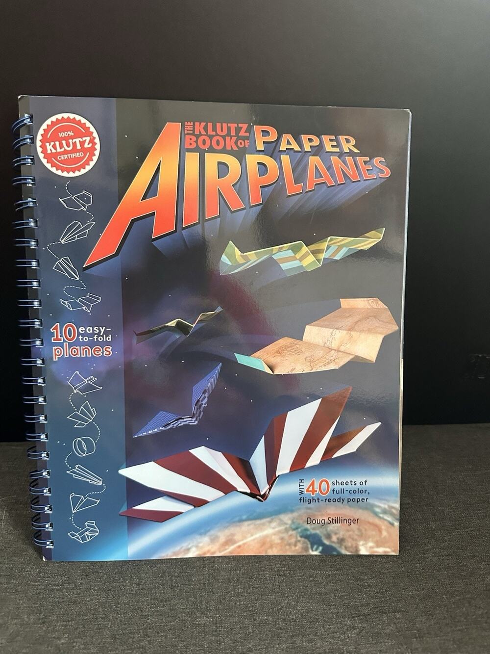 Klutz Book of Paper Airplanes Doug Stillinger Spiral Book ONLY No Paper Sheets